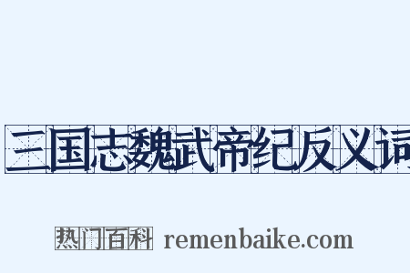 三国志魏武帝纪反义词是什么意思的图片